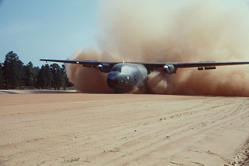 C-160 landing on strip 2007